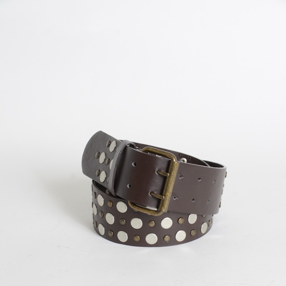 Brown Leather*Stud Belt**32"*Silver & Bronze* - Picture 6 of 6